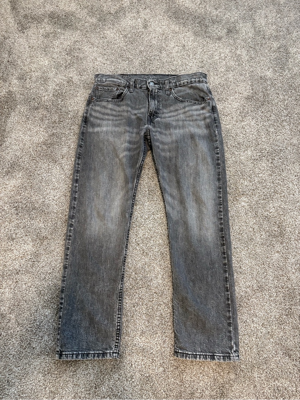 Levi's 502 Men’s Gray Denim Jeans Tapered Fit Stretch 5-Pocket 31X30